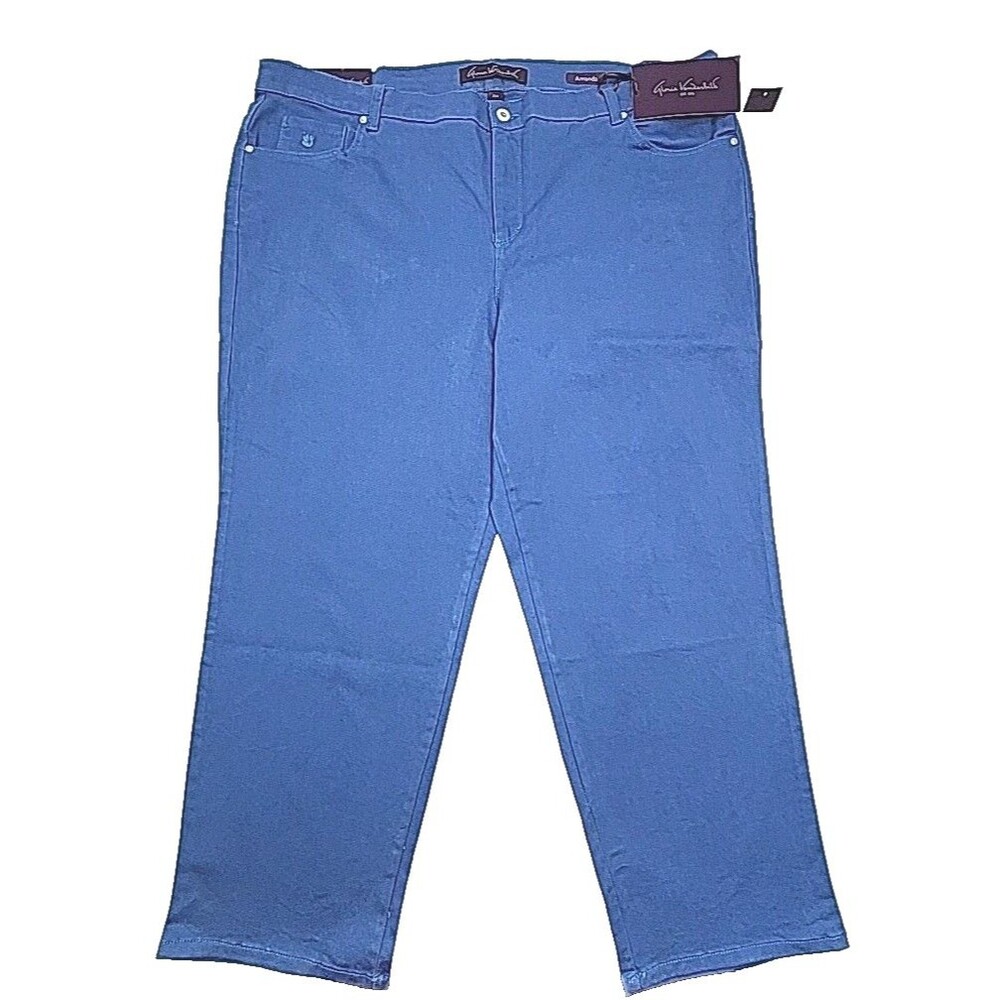 Gloria Vanderbilt Blue Jeans Pant Amanda Plus Sz 22W Short Taper Stretch Classic